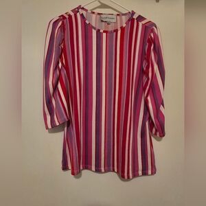 Striped Long Sleeve Top in Pink and Purple
